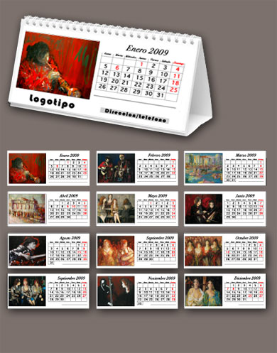 Calendarios de mesa imprenta año 2009 barrigon